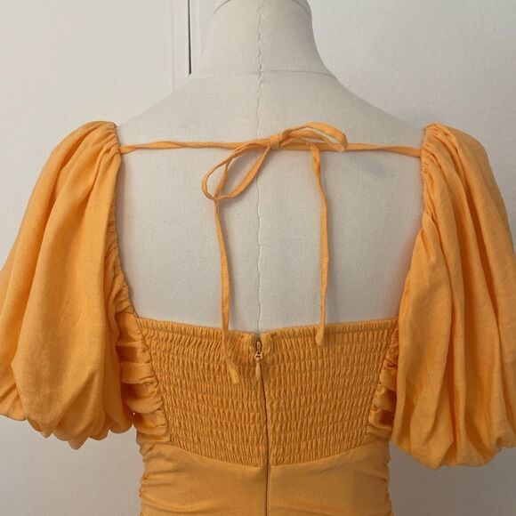 Guess Creamsicle Kiki Mini Ruched Dress Size 0 - Picture 7 of 14